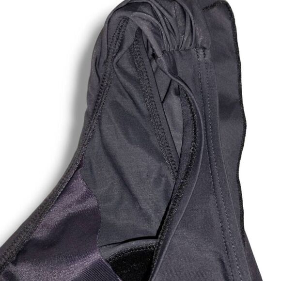 Lands End Womens‎ Swimsuit Sz 8 Black Tummy Control SleeveSuit One PC Ruched - Picture 6 of 14